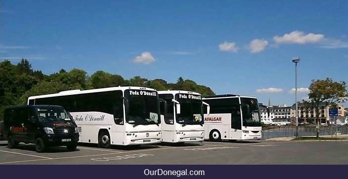 Tour Coaches On The Quay, Donegal Ireland